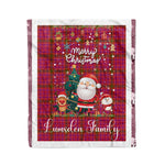 Personalized Gift Tartan Plaid Blanket Clan Lumsden of Clova With Funny Santa Snowman Reindeer Merry Christmas Fleece Blanket, Home Living Room, Plaid Blanket, Tartan Blanket, Scottish Blanket, Buffalo fleece blanket, Christmas Blanket