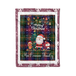 Personalized Gift Tartan Plaid Blanket Clan MacLennan With Funny Santa Snowman Reindeer Merry Christmas Fleece Blanket, Home Living Room, Plaid Blanket, Tartan Blanket, Scottish Blanket, Buffalo fleece blanket, Christmas Blanket