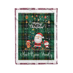 Personalized Gift Tartan Plaid Blanket Clan MacAlpine With Funny Santa Snowman Reindeer Merry Christmas Fleece Blanket, Home Living Room, Plaid Blanket, Tartan Blanket, Scottish Blanket, Buffalo fleece blanket, Christmas Blanket
