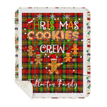 Personalized Gift Tartan Plaid Blanket Clan Fullarton With Christmas Cookie Baking Crew Christmas Gift Sherpa Blanket, tartan sherpa blanket,buffalo plaid sherpa blanket,christmas sherpa blanket,Christmas Throw Blanket,green plaid sherpa blanket,green sherpa blanket