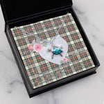 Sea Turtle Necklace Gift for My Beautiful Girlfriend Valentines Necklace Clan Stewart Dress Ancient Tartan Blue Turtle Necklace