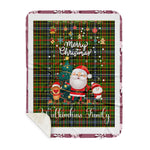 Personalized Gift Tartan Plaid Blanket Clan Walkinshaw With Funny Santa Snowman Reindeer Merry Christmas Gift Sherpa Blanket, blue plaid sherpa blanket,blue tartan sherpa blanket,Buchan,buffalo plaid sherpa blanket,christmas sherpa blanket,Christmas Throw Blanket