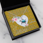 Sea Turtle Necklace Gift for My Beautiful Girlfriend Valentines Necklace Clan Houston Tartan Blue Turtle Necklace