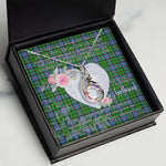 Rising Phoenix Necklace - Valentine Necklace Clan Forsyth Modern Tartan Gift for Girlfriend, Gift for My Wife Rising Phoenix Necklace
