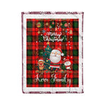 Personalized Gift Tartan Plaid Blanket Clan Kerr With Funny Santa Snowman Reindeer Merry Christmas Fleece Blanket, Home Living Room, Plaid Blanket, Tartan Blanket, Scottish Blanket, Buffalo fleece blanket, Christmas Blanket