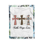 Scotstee Shop - Fleece Blanket - Faith Hope Love  Gifts Fleece Blanket