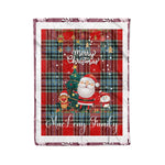 Personalized Gift Tartan Plaid Blanket Clan MacLeay With Funny Santa Snowman Reindeer Merry Christmas Fleece Blanket, Home Living Room, Plaid Blanket, Tartan Blanket, Scottish Blanket, Buffalo fleece blanket, Christmas Blanket