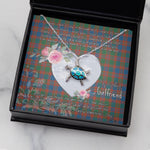 Sea Turtle Necklace Gift for My Beautiful Girlfriend Valentines Necklace Clan MacIntyre Ancient Tartan Blue Turtle Necklace