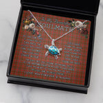 Sea Turtle Necklace To My Beautiful Soulmate Necklace In Your Eyes I Have Found My Home Clan MacAlister Modern Tartan Blue Turtle Necklace