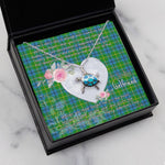 Sea Turtle Necklace Gift for My Beautiful Girlfriend Valentines Necklace Clan Johnston Tartan Blue Turtle Necklace