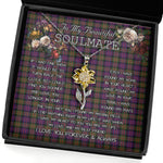 To My Beautiful Soulmate Sunflower Necklace In Your Eyes I Have Found My Home Clan MacDonald Modern Tartan Jewelry For Girlfriend, Tartan Sunflower Pendant Necklace, Scottish Tartan Jewelry, valentine necklace, necklace girlfriend, necklace for wife, cute necklaces for girlfriend, jewelry for girlfriend, to my soulmate necklace, to my future wife necklace