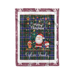 Personalized Gift Tartan Plaid Blanket Clan Ogilvie Hunting Modern With Funny Santa Snowman Reindeer Merry Christmas Fleece Blanket, Home Living Room, Plaid Blanket, Tartan Blanket, Scottish Blanket, Buffalo fleece blanket, Christmas Blanket