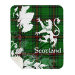Sherpa Blanket - Tartan Blanket Thistle and Lion Scottish Clan Fife District Plaid Blanket, plaid sherpa blanket queen,purple sherpa blanket,queen sherpa blanket,queen size sherpa blanket,red sherpa blanket,scottish tartan blankets,sherpa blanket,sherpa christmas blanket