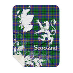 Sherpa Blanket - Tartan Blanket Thistle and Lion Scottish Clan Carmichael Plaid Blanket, plaid sherpa blanket queen,purple sherpa blanket,queen sherpa blanket,queen size sherpa blanket,red sherpa blanket,scottish tartan blankets,sherpa blanket,sherpa christmas blanket
