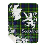 Sherpa Blanket - Tartan Blanket Thistle and Lion Scottish Clan Campbell Of Breadalbane Modern Plaid Blanket, plaid sherpa blanket queen,purple sherpa blanket,queen sherpa blanket,queen size sherpa blanket,red sherpa blanket,scottish tartan blankets,sherpa blanket,sherpa christmas blanket