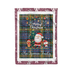 Personalized Gift Tartan Plaid Blanket Clan MacSporran With Funny Santa Snowman Reindeer Merry Christmas Fleece Blanket, Home Living Room, Plaid Blanket, Tartan Blanket, Scottish Blanket, Buffalo fleece blanket, Christmas Blanket