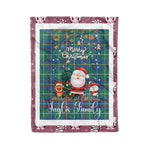 Personalized Gift Tartan Plaid Blanket Clan Inglis Ancient With Funny Santa Snowman Reindeer Merry Christmas Fleece Blanket, Home Living Room, Plaid Blanket, Tartan Blanket, Scottish Blanket, Buffalo fleece blanket, Christmas Blanket