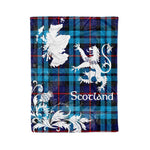 Scotstee Shop Tartan Plaid Fleece Blankets Thistle and Lion Scottish Clan McCorquodale Plaid Blanket