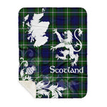 Sherpa Blanket - Tartan Blanket Thistle and Lion Scottish Clan Forbes Plaid Blanket, plaid sherpa blanket queen,purple sherpa blanket,queen sherpa blanket,queen size sherpa blanket,red sherpa blanket,scottish tartan blankets,sherpa blanket,sherpa christmas blanket
