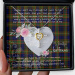 Gift For My Beautiful Girlfriend Necklace Valentine Necklace Clan Clelland Tartan Cross Dancing Necklace Scottish Tartan Jewelry