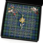 To My Beautiful Soulmate Sunflower Necklace In Your Eyes I Have Found My Home Clan Forbes Ancient Tartan Jewelry For Girlfriend, Tartan Sunflower Pendant Necklace, Scottish Tartan Jewelry, valentine necklace, necklace girlfriend, necklace for wife, cute necklaces for girlfriend, jewelry for girlfriend, to my soulmate necklace, to my future wife necklace