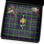 To My Beautiful Soulmate Sunflower Necklace In Your Eyes I Have Found My Home Clan Malcolm Tartan Jewelry For Girlfriend, Tartan Sunflower Pendant Necklace, Scottish Tartan Jewelry, valentine necklace, necklace girlfriend, necklace for wife, cute necklaces for girlfriend, jewelry for girlfriend, to my soulmate necklace, to my future wife necklace
