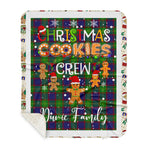Personalized Gift Tartan Plaid Blanket Clan Durie With Christmas Cookie Baking Crew Christmas Gift Sherpa Blanket, tartan sherpa blanket,buffalo plaid sherpa blanket,christmas sherpa blanket,Christmas Throw Blanket,green plaid sherpa blanket,green sherpa blanket