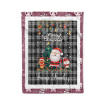 Personalized Gift Tartan Plaid Blanket Clan Troup With Funny Santa Snowman Reindeer Merry Christmas Fleece Blanket, Home Living Room, Plaid Blanket, Tartan Blanket, Scottish Blanket, Buffalo fleece blanket, Christmas Blanket