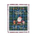 Personalized Gift Tartan Plaid Blanket Clan Smith Ancient With Funny Santa Snowman Reindeer Merry Christmas Fleece Blanket, Home Living Room, Plaid Blanket, Tartan Blanket, Scottish Blanket, Buffalo fleece blanket, Christmas Blanket