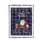 Personalized Gift Tartan Plaid Blanket Clan Dunlop With Funny Santa Snowman Reindeer Merry Christmas Fleece Blanket, Home Living Room, Plaid Blanket, Tartan Blanket, Scottish Blanket, Buffalo fleece blanket, Christmas Blanket