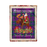 Personalized Gift Plaid Tartan Blanket Clan Wardlaw With Moose Lover Xmas Gift Santa Riding Christmas Fleece Blanket