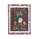 Personalized Gift Tartan Plaid Blanket Clan Bethune With Funny Santa Snowman Reindeer Merry Christmas Fleece Blanket, Home Living Room, Plaid Blanket, Tartan Blanket, Scottish Blanket, Buffalo fleece blanket, Christmas Blanket