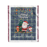 Personalized Gift Tartan Plaid Blanket Clan Boswell With Funny Santa Snowman Reindeer Merry Christmas Fleece Blanket, Home Living Room, Plaid Blanket, Tartan Blanket, Scottish Blanket, Buffalo fleece blanket, Christmas Blanket