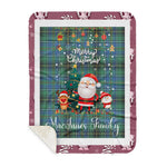 Personalized Gift Tartan Plaid Blanket Clan MacInnes Ancient With Funny Santa Snowman Reindeer Merry Christmas Gift Sherpa Blanket, blue plaid sherpa blanket,blue tartan sherpa blanket,Buchan,buffalo plaid sherpa blanket,christmas sherpa blanket,Christmas Throw Blanket