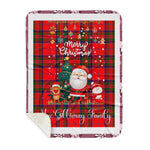 Personalized Gift Tartan Plaid Blanket Clan MacGillivray With Funny Santa Snowman Reindeer Merry Christmas Gift Sherpa Blanket, blue plaid sherpa blanket,blue tartan sherpa blanket,Buchan,buffalo plaid sherpa blanket,christmas sherpa blanket,Christmas Throw Blanket