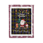 Personalized Gift Tartan Plaid Blanket Clan Clelland With Funny Santa Snowman Reindeer Merry Christmas Fleece Blanket, Home Living Room, Plaid Blanket, Tartan Blanket, Scottish Blanket, Buffalo fleece blanket, Christmas Blanket