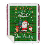 Personalized Gift Tartan Plaid Blanket Clan Don With Funny Santa Snowman Reindeer Merry Christmas Gift Sherpa Blanket, blue plaid sherpa blanket,blue tartan sherpa blanket,Buchan,buffalo plaid sherpa blanket,christmas sherpa blanket,Christmas Throw Blanket