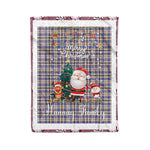 Personalized Gift Tartan Plaid Blanket Clan Hannay Grey With Funny Santa Snowman Reindeer Merry Christmas Fleece Blanket, Christmas Blanket, Plaid Blanket, Tartan Blanket,Scottish Blanket
