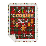 Personalized Gift Tartan Plaid Blanket Clan Gregor With Christmas Cookie Baking Crew Christmas Gift Sherpa Blanket, tartan sherpa blanket,buffalo plaid sherpa blanket,christmas sherpa blanket,Christmas Throw Blanket,green plaid sherpa blanket,green sherpa blanket