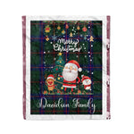 Personalized Gift Tartan Plaid Blanket Clan Davidson With Funny Santa Snowman Reindeer Merry Christmas Fleece Blanket, Home Living Room, Plaid Blanket, Tartan Blanket, Scottish Blanket, Buffalo fleece blanket, Christmas Blanket