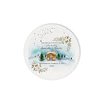 Scotstee Shop - Circle Ceramic Ornament (2 sided) - Personalize Name Family Watercolor Our First Christmas in our new home Ceramic Ornament