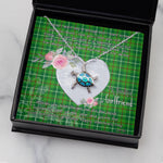 Sea Turtle Necklace Gift for My Beautiful Girlfriend Valentines Necklace Clan Galloway Hunting Tartan Blue Turtle Necklace