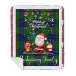Personalized Gift Tartan Plaid Blanket Clan Montgomery Ancient With Funny Santa Snowman Reindeer Merry Christmas Gift Sherpa Blanket, blue plaid sherpa blanket,blue tartan sherpa blanket,Buchan,buffalo plaid sherpa blanket,christmas sherpa blanket,Christmas Throw Blanket
