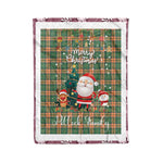 Personalized Gift Tartan Plaid Blanket Clan Pollock Hunting With Funny Santa Snowman Reindeer Merry Christmas Fleece Blanket, Home Living Room, Plaid Blanket, Tartan Blanket, Scottish Blanket, Buffalo fleece blanket, Christmas Blanket