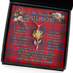 To My Beautiful Soulmate Sunflower Necklace In Your Eyes I Have Found My Home Clan Leslie Modern Tartan Jewelry For Girlfriend, Tartan Sunflower Pendant Necklace, Scottish Tartan Jewelry, valentine necklace, necklace girlfriend, necklace for wife, cute necklaces for girlfriend, jewelry for girlfriend, to my soulmate necklace, to my future wife necklace