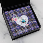 Sea Turtle Necklace Gift for My Beautiful Girlfriend Valentines Necklace Clan Dunlop Modern Tartan Blue Turtle Necklace