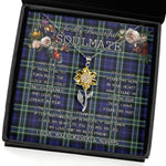 To My Beautiful Soulmate Sunflower Necklace In Your Eyes I Have Found My Home Clan Arbuthnott Tartan Jewelry For Girlfriend, Tartan Sunflower Pendant Necklace, Scottish Tartan Jewelry, valentine necklace, necklace girlfriend, necklace for wife, cute necklaces for girlfriend, jewelry for girlfriend, to my soulmate necklace, to my future wife necklace