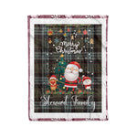 Personalized Gift Tartan Plaid Blanket Clan Stewart Old Weathered With Funny Santa Snowman Reindeer Merry Christmas Fleece Blanket, Home Living Room, Plaid Blanket, Tartan Blanket, Scottish Blanket, Buffalo fleece blanket, Christmas Blanket