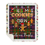 Personalized Gift Tartan Plaid Blanket Clan Cochrane With Christmas Cookie Baking Crew Christmas Gift Sherpa Blanket, tartan sherpa blanket,buffalo plaid sherpa blanket,christmas sherpa blanket,Christmas Throw Blanket,green plaid sherpa blanket,green sherpa blanket