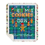 Personalized Gift Tartan Plaid Blanket Clan Flower Of Scotland With Christmas Cookie Baking Crew Christmas Gift Sherpa Blanket, tartan sherpa blanket,buffalo plaid sherpa blanket,christmas sherpa blanket,Christmas Throw Blanket,green plaid sherpa blanket,green sherpa blanket